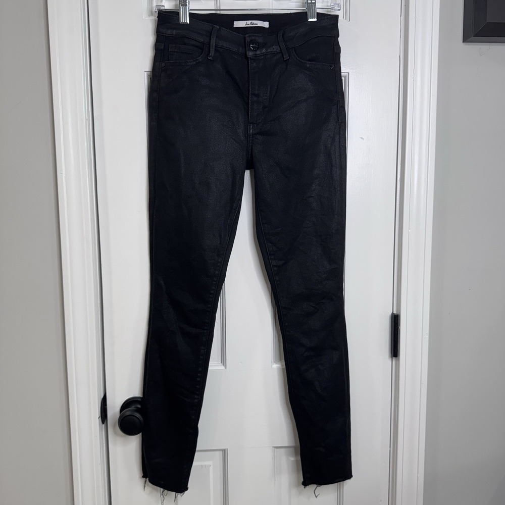 Sam Edelman Stiletto High Rise Skinny Ankle Jeans Black Coated Women's Size 27